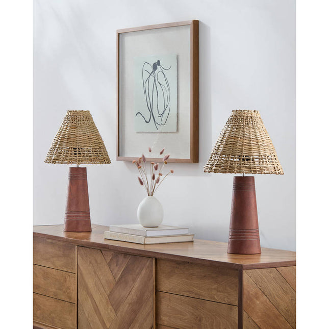Nainoa Modern Dark Brown Table Lamp Lighting TriadCommerceInc