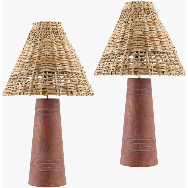 Nainoa Modern Dark Brown Table Lamp Lighting TriadCommerceInc 22"H x 5"W x 5"D