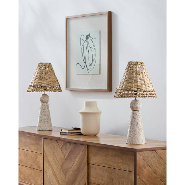 Lathisa Modern Brown/Light Gray Table Lamp Lighting TriadCommerceInc