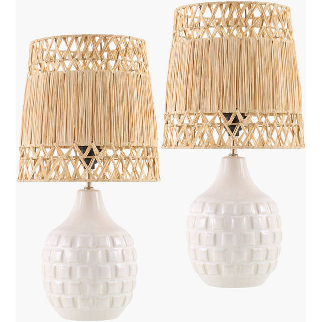 Natika Modern Cream Table Lamp Home Decor > Lighting > Lamp > Table Lamps TriadCommerceInc 19"H x 8"W x 8"D