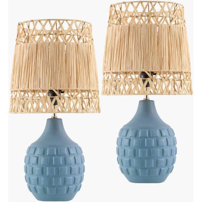 Natika Modern Gray Table Lamp Lighting TriadCommerceInc 19"H x 8"W x 8"D