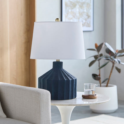 Malky Traditional Dark Blue Table Lamp Home Decor > Lighting > Lamp > Table Lamps TriadCommerceInc