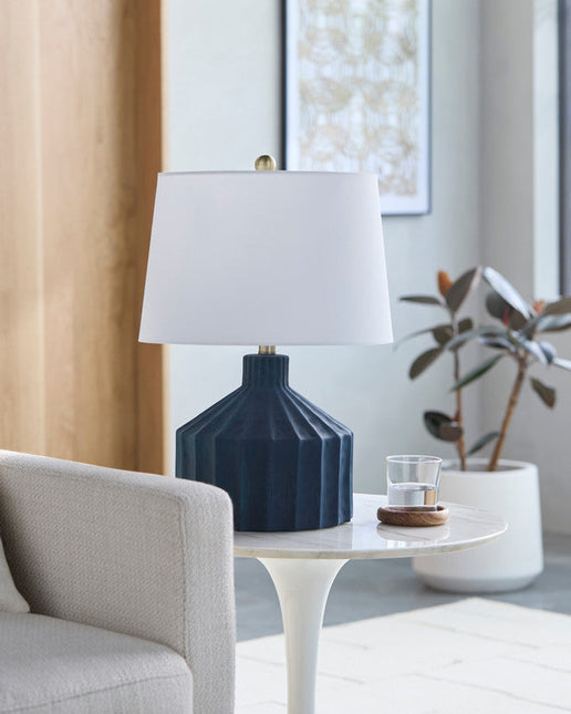 Malky Traditional Dark Blue Table Lamp Home Decor > Lighting > Lamp > Table Lamps TriadCommerceInc