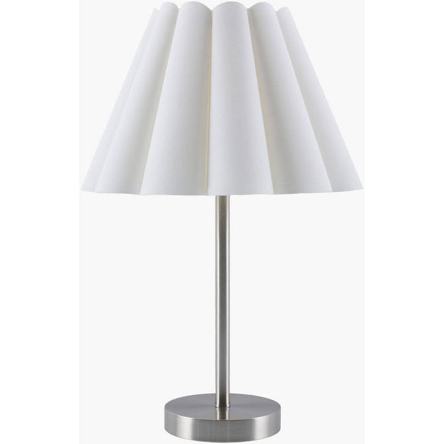 Rocio Modern Metallic - Nickel/White Table Lamp Home Decor > Lighting > Lamp > Table Lamps TriadCommerceInc 18"H x 12"W x 12"D