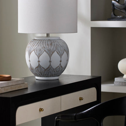 Neena Global White Table Lamp Home Decor > Lighting > Lamp > Table Lamps TriadCommerceInc