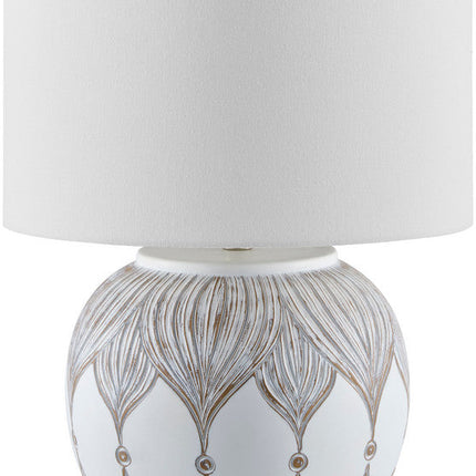 Neena Global White Table Lamp Home Decor > Lighting > Lamp > Table Lamps TriadCommerceInc 25"H x 16"W x 16"D