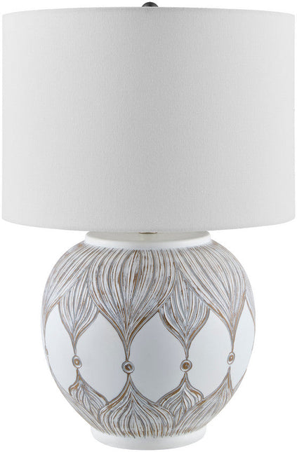 Neena Global White Table Lamp Home Decor > Lighting > Lamp > Table Lamps TriadCommerceInc 25"H x 16"W x 16"D