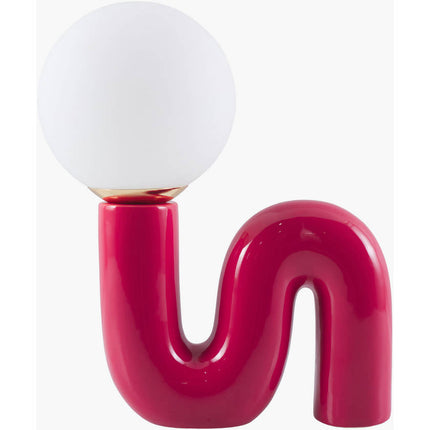 Oosthem Modern Red Table Lamp Home Decor > Lighting > Lamp > Table Lamps TriadCommerceInc 15"H x 7"W x 13"D