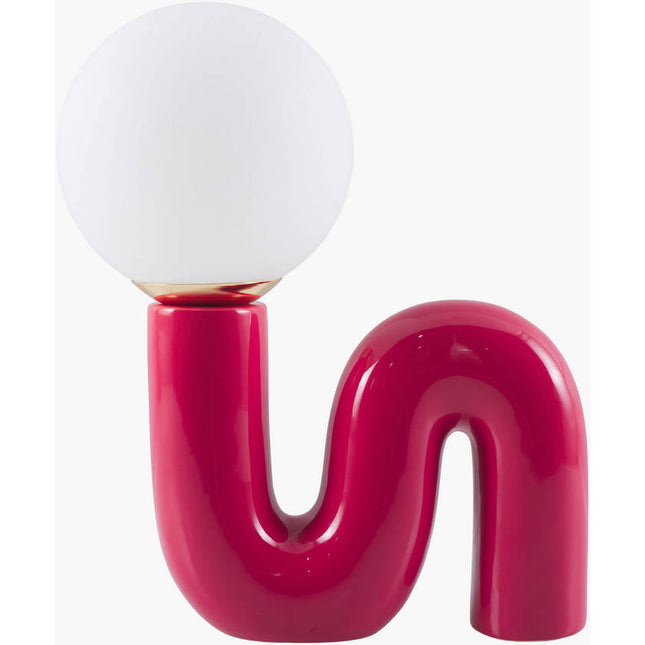Oosthem Modern Red Table Lamp Home Decor > Lighting > Lamp > Table Lamps TriadCommerceInc 15"H x 7"W x 13"D