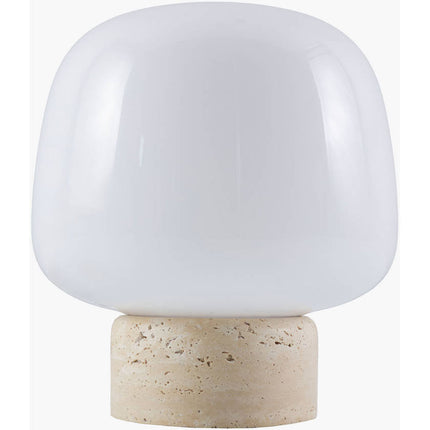 Veena Modern White/Beige Table Lamp Home Decor > Lighting > Lamp > Table Lamps TriadCommerceInc 9"H x 9"W x 9"D