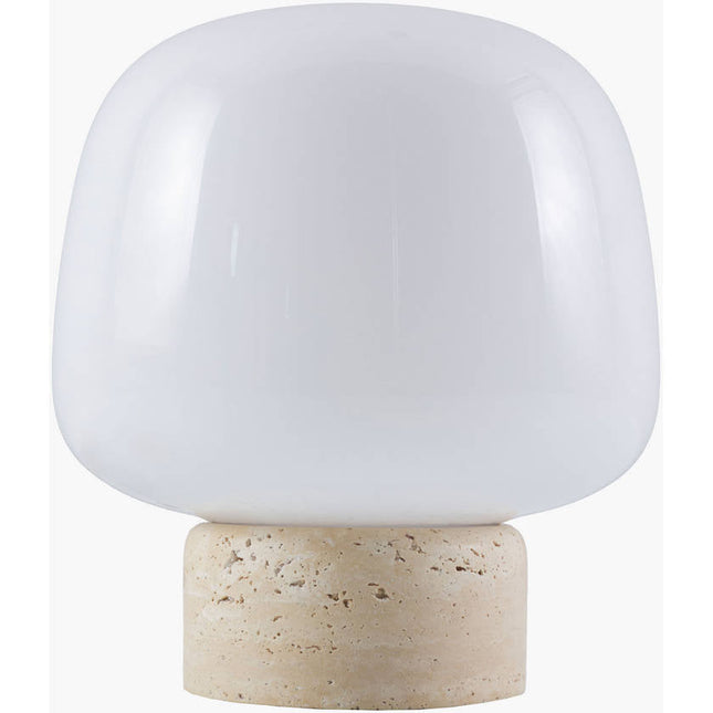 Veena Modern White/Beige Table Lamp Home Decor > Lighting > Lamp > Table Lamps TriadCommerceInc 9"H x 9"W x 9"D