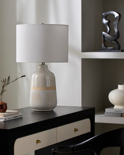 Alban Global White Table Lamp Home Decor > Lighting > Lamp > Table Lamps TriadCommerceInc