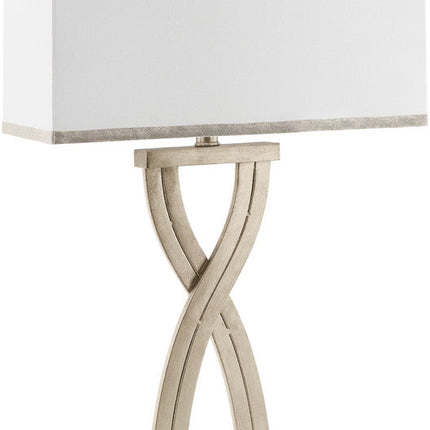 Naim Traditional Metallic - Silver Table Lamp Home Decor > Lighting > Lamp > Table Lamps TriadCommerceInc 30"H x 9"W x 17"D