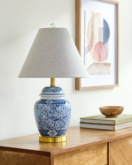 Malori Traditional Blue Table Lamp Home Decor > Lighting > Lamp > Table Lamps TriadCommerceInc