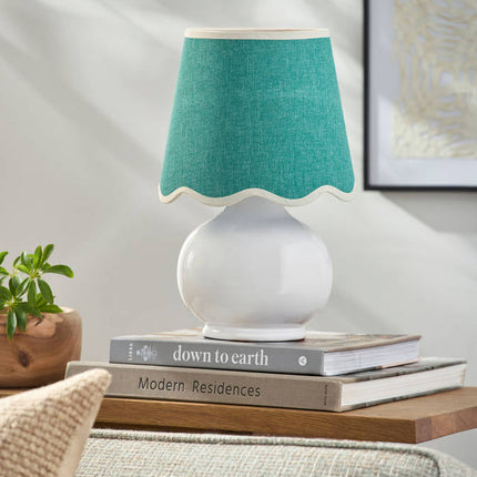 Kolleen Cottage White/Green Table Lamp Lighting TriadCommerceInc