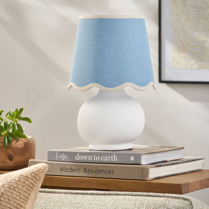 Kolleen Cottage Blue/White Table Lamp Lighting TriadCommerceInc