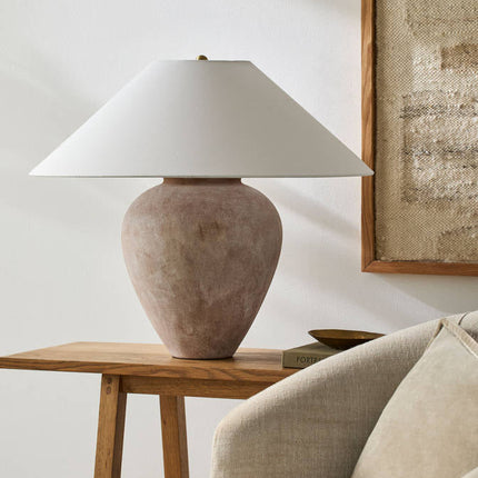 Camden Ford Traditional White/Brown Table Lamp - Galey Alix x Livabliss Lighting TriadCommerceInc
