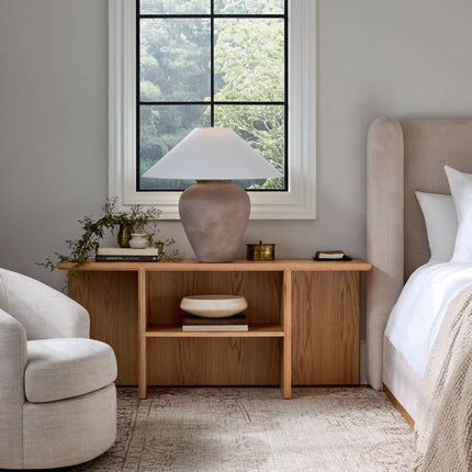 Camden Ford Traditional White/Brown Table Lamp - Galey Alix x Livabliss Lighting TriadCommerceInc