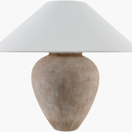 Camden Ford Traditional White/Brown Table Lamp - Galey Alix x Livabliss Lighting TriadCommerceInc 22"H x 25"W x 25"D