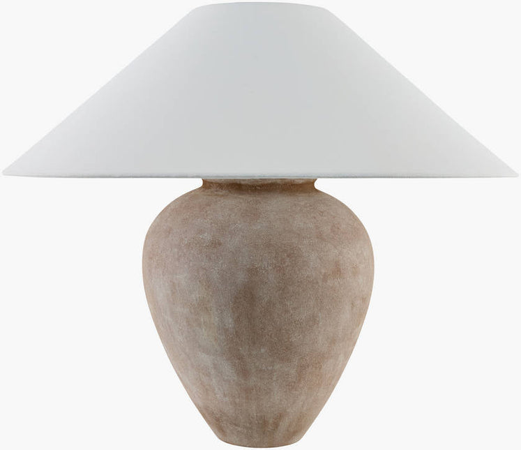 Camden Ford Traditional White/Brown Table Lamp - Galey Alix x Livabliss Lighting TriadCommerceInc 22"H x 25"W x 25"D