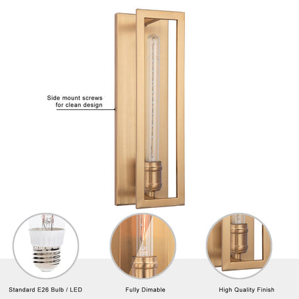 Adelman Gold 1-Light Decorative Dimmable Wall Sconce Modern Home Decor > Lighting > Wall Lighting > Wall Sconces TriadCommerceInc