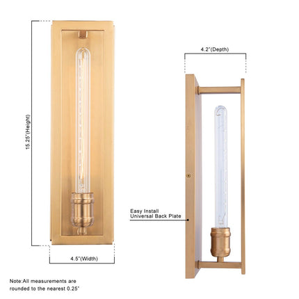 Adelman Gold 1-Light Decorative Dimmable Wall Sconce Modern Home Decor > Lighting > Wall Lighting > Wall Sconces TriadCommerceInc