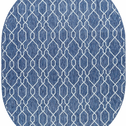Aldford Denim Blue Trellis Outdoor Carpet Rugs TriadCommerceInc