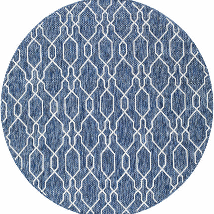Aldford Denim Blue Trellis Outdoor Carpet Rugs TriadCommerceInc