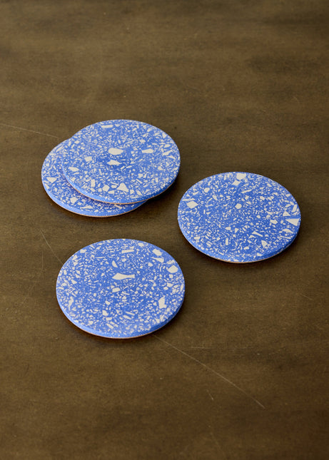 Cobalt Blue Terrazzo Coasters - Set of 4 Décor TriadCommerceInc