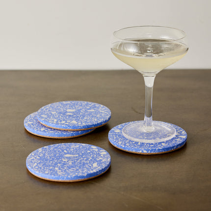 Cobalt Blue Terrazzo Coasters - Set of 4 Décor TriadCommerceInc