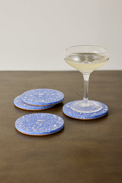 Cobalt Blue Terrazzo Coasters - Set of 4 Décor TriadCommerceInc