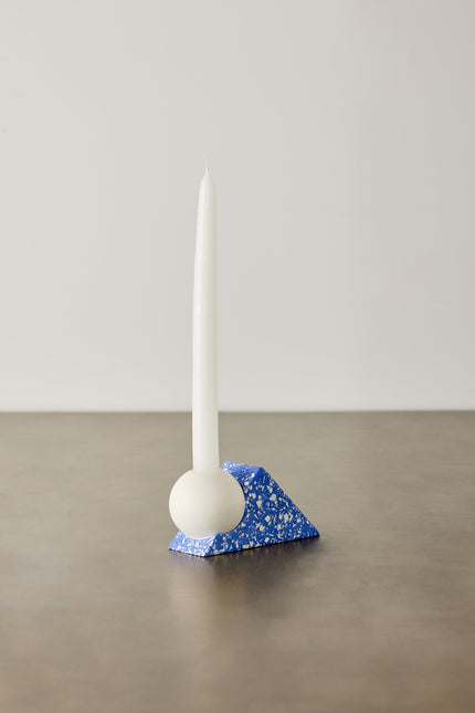 Equilibrium Cobalt Blue Terrazzo Taper Candle Holder Décor TriadCommerceInc