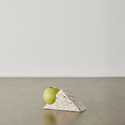 Equilibrium Bright Green & Pink Terrazzo Taper Candle Holder Décor TriadCommerceInc