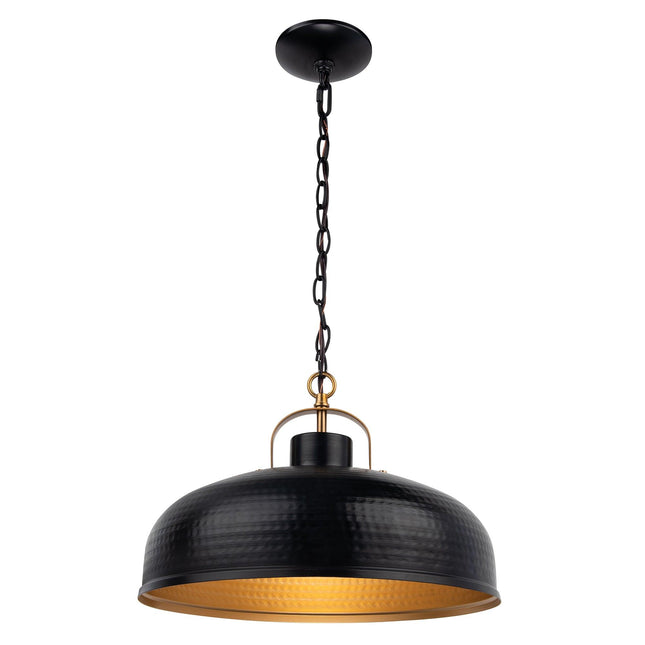 Ambert 1-Light Black Rustic Metal Dimmable Pendant Light 吊灯 TriadCommerceInc Black
