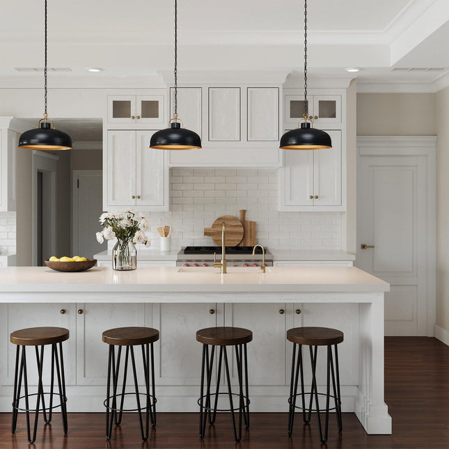 Ambert 1-Light Black Rustic Metal Dimmable Pendant Light 吊灯 TriadCommerceInc