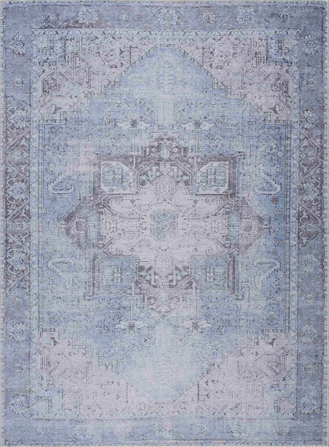 Ice Blue Flat Pile Washable Rug - Clearance Rugs TriadCommerceInc