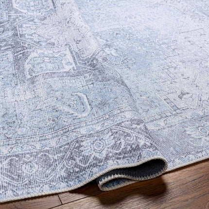 Ice Blue Flat Pile Washable Rug - Clearance Rugs TriadCommerceInc