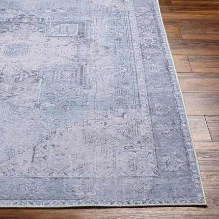Ice Blue Flat Pile Washable Rug - Clearance Rugs TriadCommerceInc