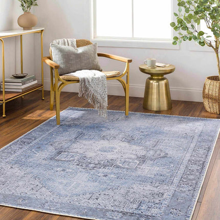Ice Blue Flat Pile Washable Rug - Clearance Rugs TriadCommerceInc