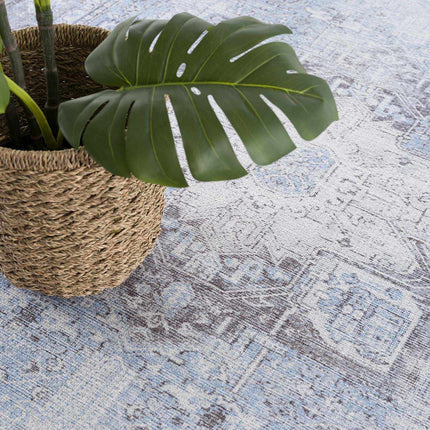 Ice Blue Flat Pile Washable Rug - Clearance Rugs TriadCommerceInc