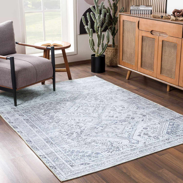 Barny Gray Flat Pile Washable Rug Rugs TriadCommerceInc