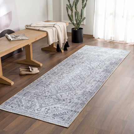 Barny Gray Flat Pile Washable Rug Rugs TriadCommerceInc 2'7" x 7'10" Runner