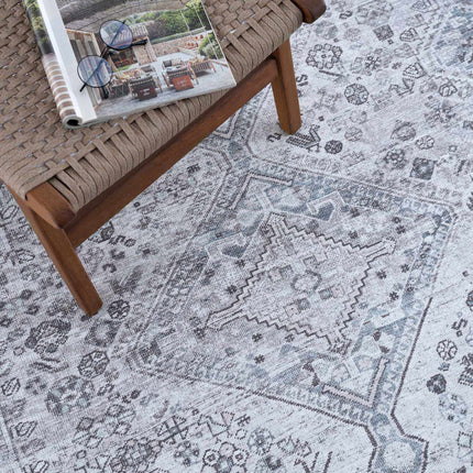 Barny Gray Flat Pile Washable Rug Rugs TriadCommerceInc