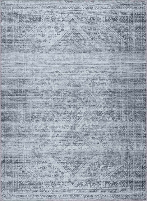 Barny Gray Blue Washable Rug Rugs TriadCommerceInc