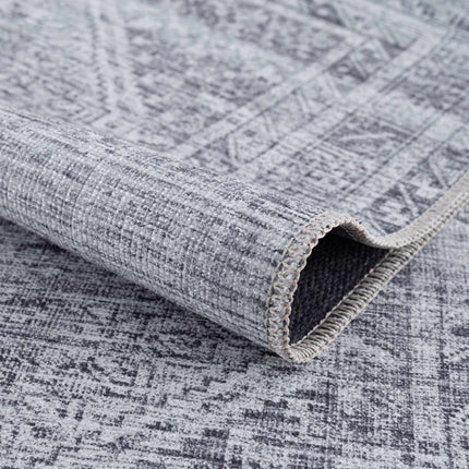 Barny Gray Blue Washable Rug Rugs TriadCommerceInc
