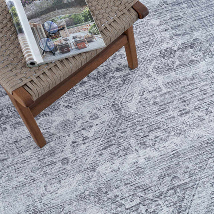 Barny Gray Blue Washable Rug Rugs TriadCommerceInc