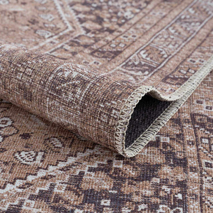 Barny Brown Flat Pile Washable Rug Rugs TriadCommerceInc