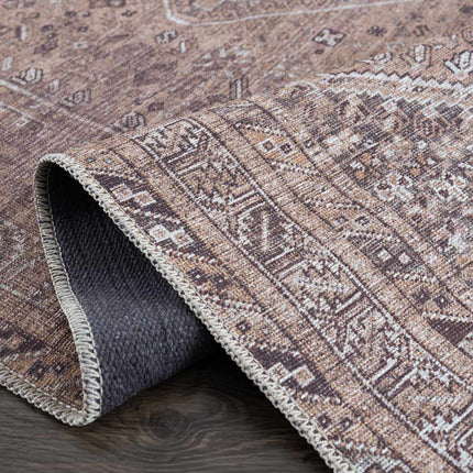 Barny Brown Flat Pile Washable Rug Rugs TriadCommerceInc