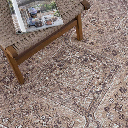 Barny Brown Flat Pile Washable Rug Rugs TriadCommerceInc