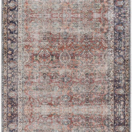 Rust Anahawan Distressed Washable Area Rug - Clearance Rugs TriadCommerceInc